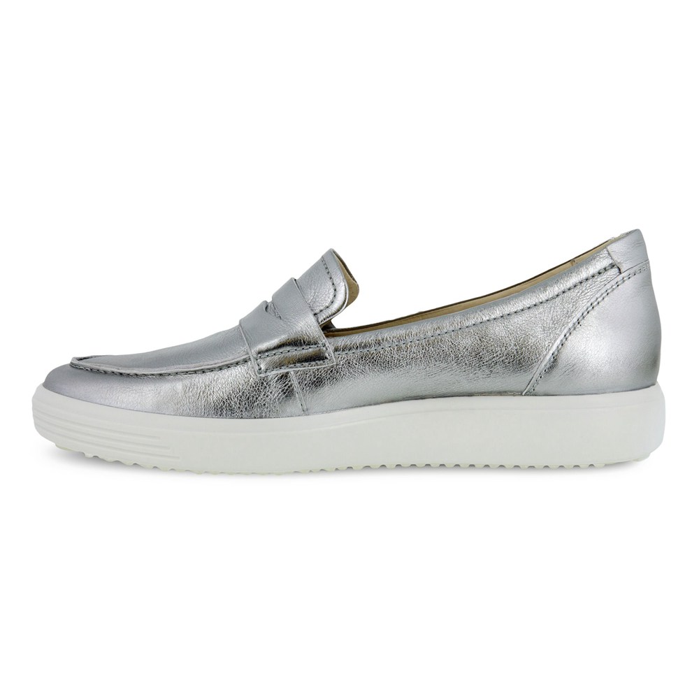 ECCO Womens Loafer Silver - Soft 7 - IKY-094821